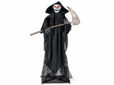 6 FT Life Size Animated Grim Reaper Halloween Prop with Flashing Red Eyes Full Body Wiggle, Sound 98538347