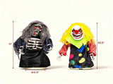 2 Pcs Sound Activated Halloween Animated Decorations, 11" Grim Reaper & 10.5" Creepy Clown Tabletop 77447778