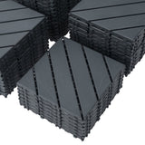 Plastic Interlocking Deck Tiles,44 Pack Patio Deck Tiles,12"x12" Square Waterproof Outdoor All W206P150115