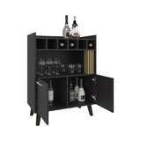 Vance 40" High Bar Cabinet with Six Bottle Cubbies, Two Double Door Cabients, Four Shelves, Living B070P254779