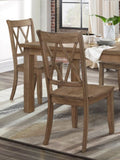 ZNTS Casual Brown Finish Side Chairs Set of 2 Pine Veneer Transitional Double-X Back Design Dining Room B01143556