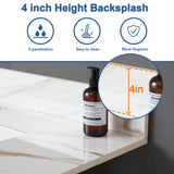 37 Inch Marble Vanity Top, Bathroom Vanity Top with Undermount Rectangular Middle Sink and 4" Height 11940438