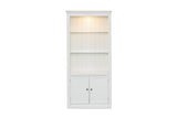 78.75'' Tall Display Shelves with 5 Colors Adjustable LED Ceiling Light, Retro-style Bookcases with N845P263122W