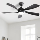 ZNTS 52 Inch Modern Ceiling Fan 3 Color Dimmable 5 ABS Blades Remote Control Reversible DC Motor W882P146310