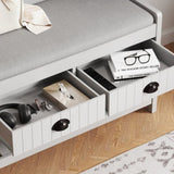3-in-1 Hallway Hall Tree with 2 Storage Drawer and 4 Coat Rack, Wooden Entryway Shoe Rack Bench with W2557P195397