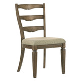 Beige and Weathered Oak Side Chair with Ladder Back B062P209273