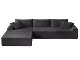 Full-Compression Chaise Lounge Set Modular Corduroy Sectional with Arched Armrests, Non-Slip Base, 29523031