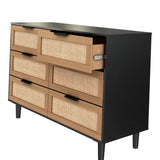 ZNTS 6 drawers Rattan dresser Rattan Drawer, Bedroom,Living Room W75763041