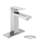 ZNTS Bathroom Faucet Single Hole, Single Handle Stainless Steel Faucet for Bathroom Sink with Deckplate W1224P195900