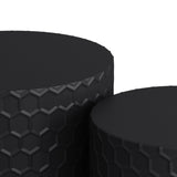 Stylish and Minimalist Nesting Coffee Table Set with Honeycomb Design, Modern Round Coffee Table, W757P206009