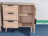 Modern Rattan Wood Dresser Wood Storage Cabinet Sideboard for Bedroom, Living Room, Entryway, W808P212693