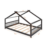 Full Size House Bed Wood Bed, Espresso N708P182786P