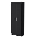 ZNTS Olivia Black 5-Shelf Storage Pantry Cabinet B062P175201