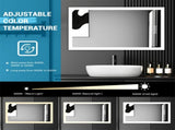 Bright LED Bathroom Mirror 36" x 28" Front Light, 5 Mins Defog, Full HD Reflected, 3 Colors 75307422