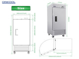 ORIKOOL 27" Commercial Refrigerator 23 Cu.ft with 1 Solid Door Reach-In Refrigerators Stainless W2095126109