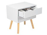 40*30*60cm Simple And Modern White Cabinet, Wood Color Legs, MDF Spray Paint, High Legs, Two 44698952