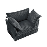 Slip-covered Armchair with 1 Big Back Cushion and 2 Big Toss Pillows, Single Deep Seat Comfy Single W3041P292344