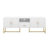 U-Can Modern TV Stand for TV up to 70 Inches,TV Cabinet with 1 Drawer, 2 Cabinets and Metal Legs, N724P198473K