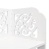 ZNTS Wood-plastic Board Four Tiers Carved Shoe Rack White A 97499052