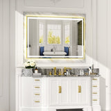 60x36" Gold Eco-Friendly Silver MirrorDual LED Light StripsFront and Back Lighting T3177P320571