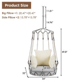Outdoor Porch Swing Chair Hanging Basket, Hanging Chair with UV Resistant Cushion, Olefin Fabric for 32264818