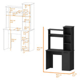 Rumford Computer Desk with Hutch and 3-Tier Storage Shelves B128P148802