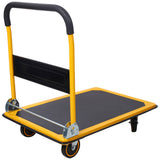 Foldable Platform Truck Push Dolly 660 lb. Weight Capacity Black and Yellow W465P171070