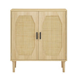 ZNTS Kitchen storage cabinets with rattan decorative doors, buffets, wine cabinets, dining rooms, W1162127385