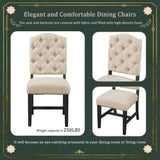 TREXM Retro Style Dining Chair Set with 4 Upholstered Chairs for Dining Room and Living Room WF298830AAP