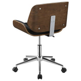 ZNTS Black and Walnut Swivel Office Chair B062P153788