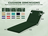 Outdoor Chaise Lounge Cushion, 72 in. x 21 in. x 3 in. Waterproof Fade-Resistant Patio Chair Pad for 20862623