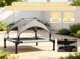 30" x 24" x 27" Portable Elevated Pet Cot with Canopy, Washable Mesh Dog Bed for Outdoor Use 23988630