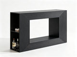 Modern Square Open-Frame Console Table with Side Storage Shelves, RGB LED Lights, APP & Remote 69665592