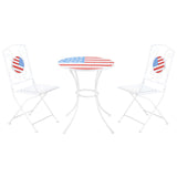 ZNTS 3 Piece Patio Bistro Set, Folding Outdoor Furniture with USA Mosaic Table and Chairs, 
Portable W2225142611