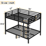 Metal Full over Full Bunk Bed for Teens and Adults,Space-Saving/Noise Reduced/No Box Spring Needed, W1580P309630