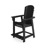 Black Adirondack Style Counter Chair Stylish HDPE Poly Lumber for Dining, Patio, and Garden B195P198788