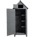 30.3"L X 21.3"W X 70.5"H Outdoor Storage Cabinet Tool Shed Wooden Garden Shed Gray W142267668
