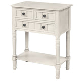 Narrow Console Table, Slim Sofa Table with Three Storage Drawers and Bottom Shelf 49804782