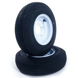2x Tralier Tires Tubeless 480-8 4.80 X 8 8" B 5 Lug Hole Bolt Wheel White 4 Ply 75909727
