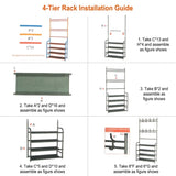 ZNTS Entryway Coat Hat Rack Shoe Storage Shelf 4 Tier Shoe Rack Freestanding Hall Tree Garment Hanger 16384782