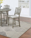 Classic Light Grey Plush Upholstered Cushion Chairs Set of 2pc High Dining Chair Open Slats Back B011P193977