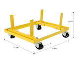 750lbs Rolling Engine Stand,Adjustable Width And Length, with 2pcs Buckle Straps,Yellow--Self-pickup 64415047