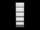 Bookcase Compact Bookshelf with Multiple Shelves, Matt Gray / White B097P167421
