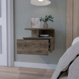 Dark Walnut 2-Tier Shelf Floating Nightstand B062P175810