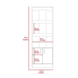 Simma Bookcase, Metal Hardware, Three Shelves, Double Door Cabinet -Light Gray B20091982