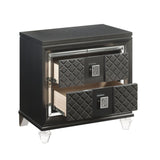 Metallic Grey 2-drawer Nightstand B062P181331