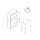 Shoe Cabinet, Two Door Storage Cabinet with Two Drawers, fits 15 Pair of Shoes- Distressed Grey B107130828