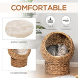 23.5" H Brown cat bed with upholstered, cat basket bed cat house 72080285
