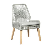 Grey and Weathered Wash Woven Back Side Chairs B062P145460
