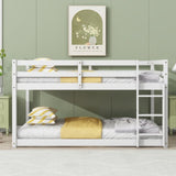 Solid Wooden , Solid Rubber Wooden Twin over Twin Loft Bed with Ladder ,Upper and Bottom Bed W504P191646